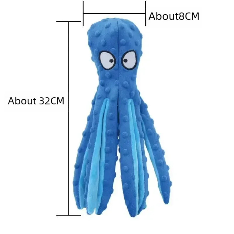 Dog Vocal Toys Octopus Non-stuffed Soft Plush Toy Puppy Educational Teething Chew Toys Pet Supplies for Small Medium Dogs