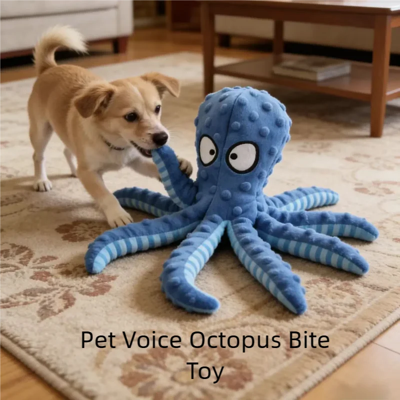 Dog Vocal Toys Octopus Non-stuffed Soft Plush Toy Puppy Educational Teething Chew Toys Pet Supplies for Small Medium Dogs