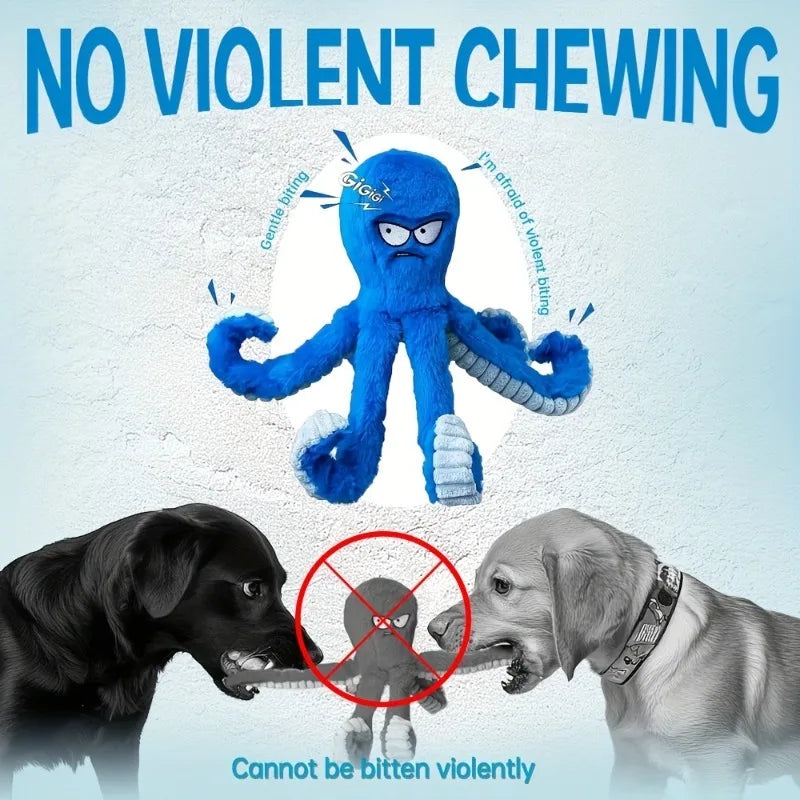1pcs Octopus Pet Toy Interactive Chew Toy for Dogs Puppy Toy with Soft Plush Material  for Puppies Doggy Toy